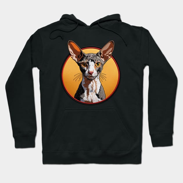 Cornish Rex Embroidered Patch Hoodie by Xie